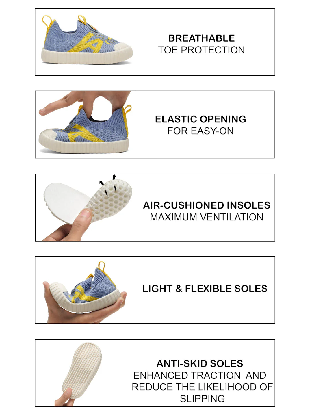 Ducky Toddlers' First Step Shoes - Sky Blue & Yellow (Unisex) - Image 5