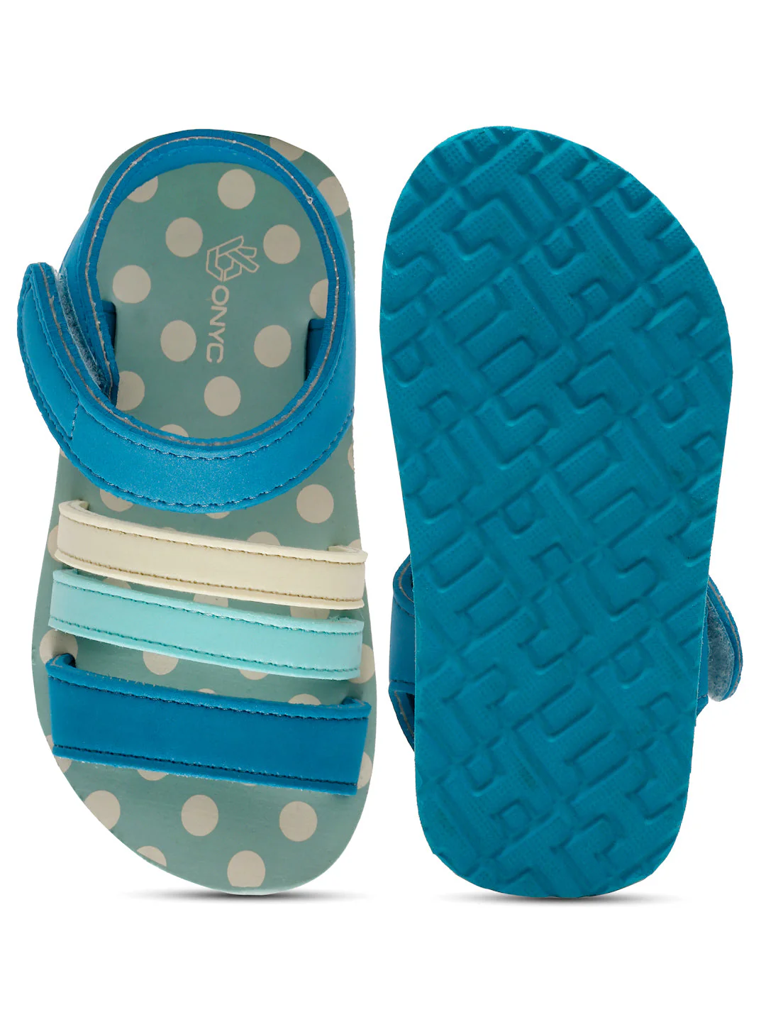 ONYC Premium Butterscotch Kids Sandals for Girls (Teal Blue) - Image 6