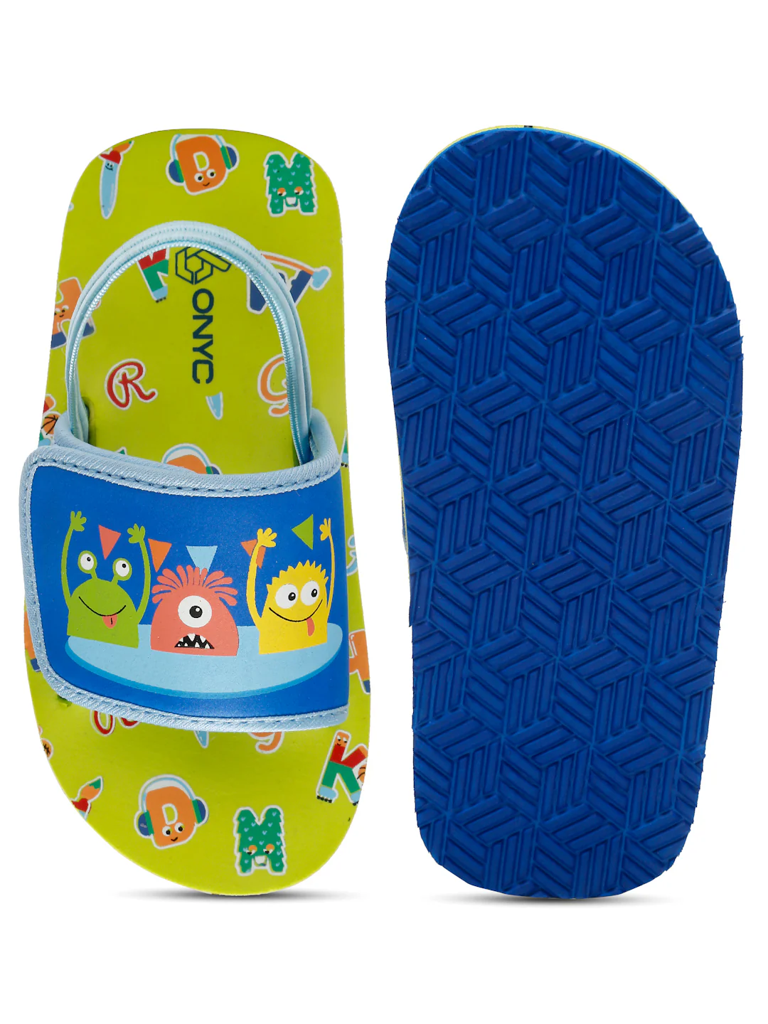 ONYC Monster Neon Green Sliders for Boys and Girls - Image 6