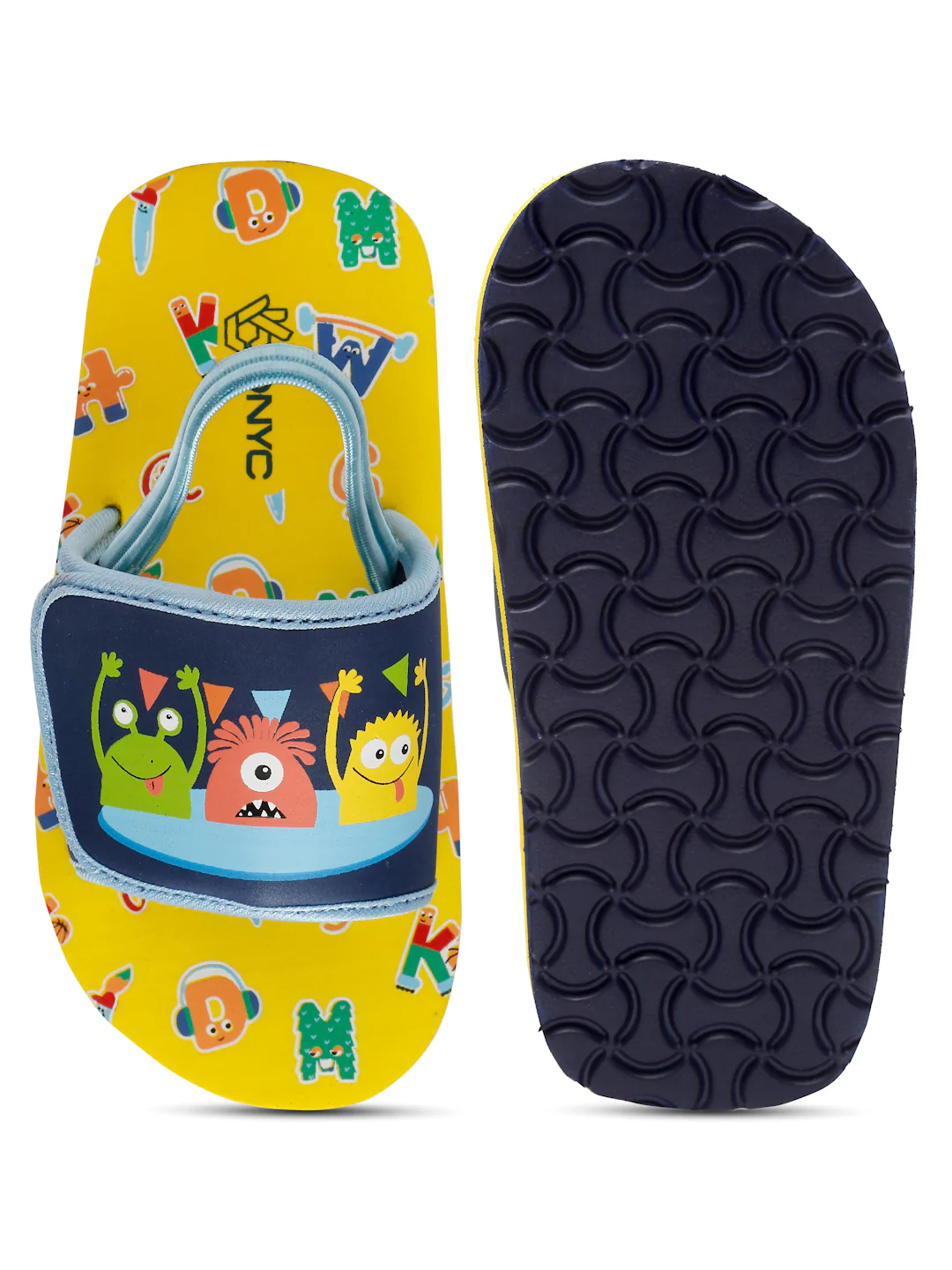 Monster Yellow Sliders - With Adjustable Strap & Back Support (Unisex) - Image 6