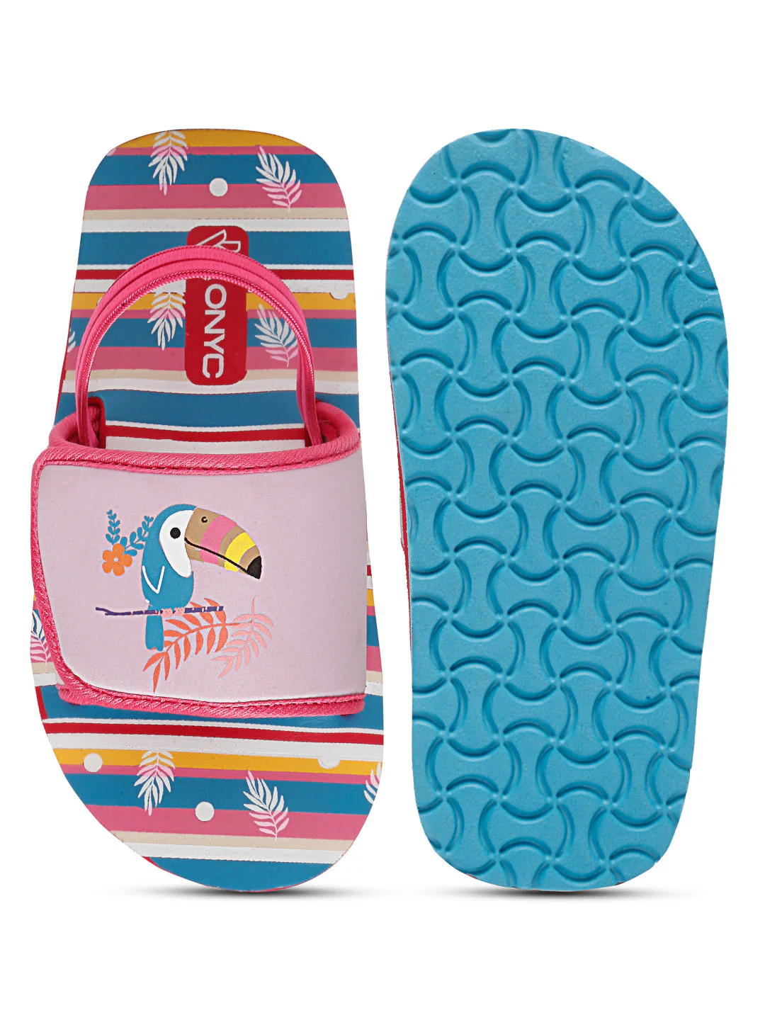 ONYC Girls Sliders | Parrot Lavender With Adjustable Strap & Back Support - Image 5