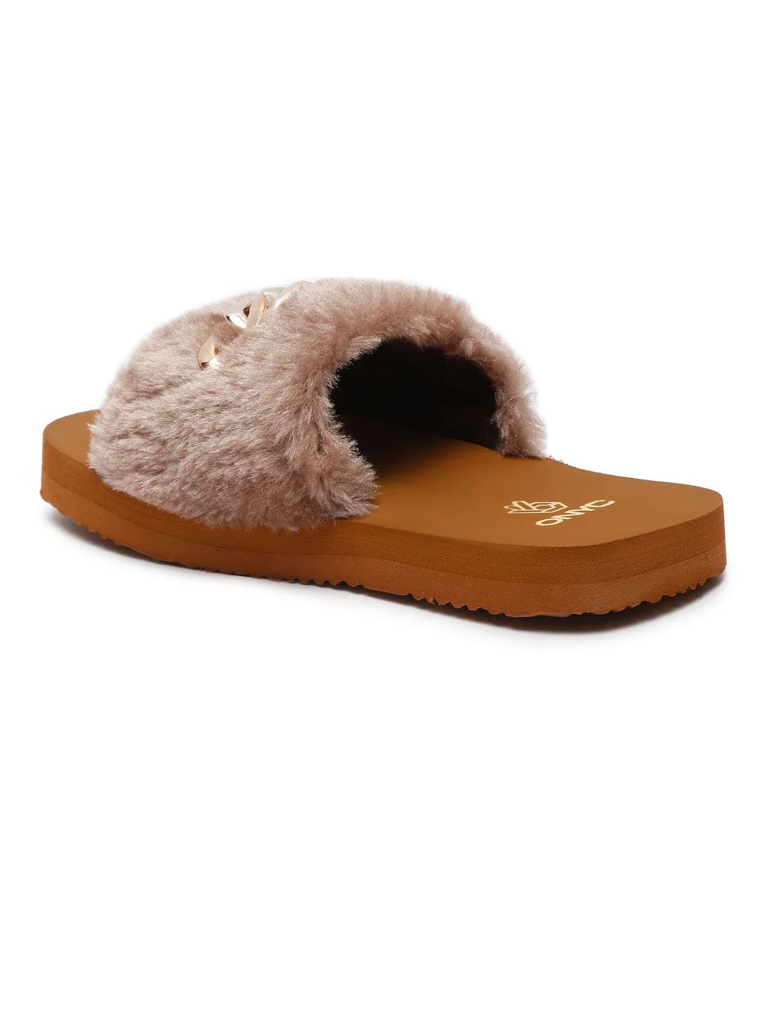 ONYC SuperComfy Brown Fur Sliders for Girls - Image 3