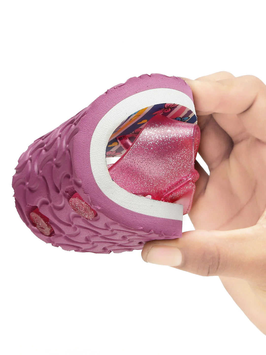 Premium Butterfly Candy Flip-flops With Glitter - Pink (Girls) - Image 6