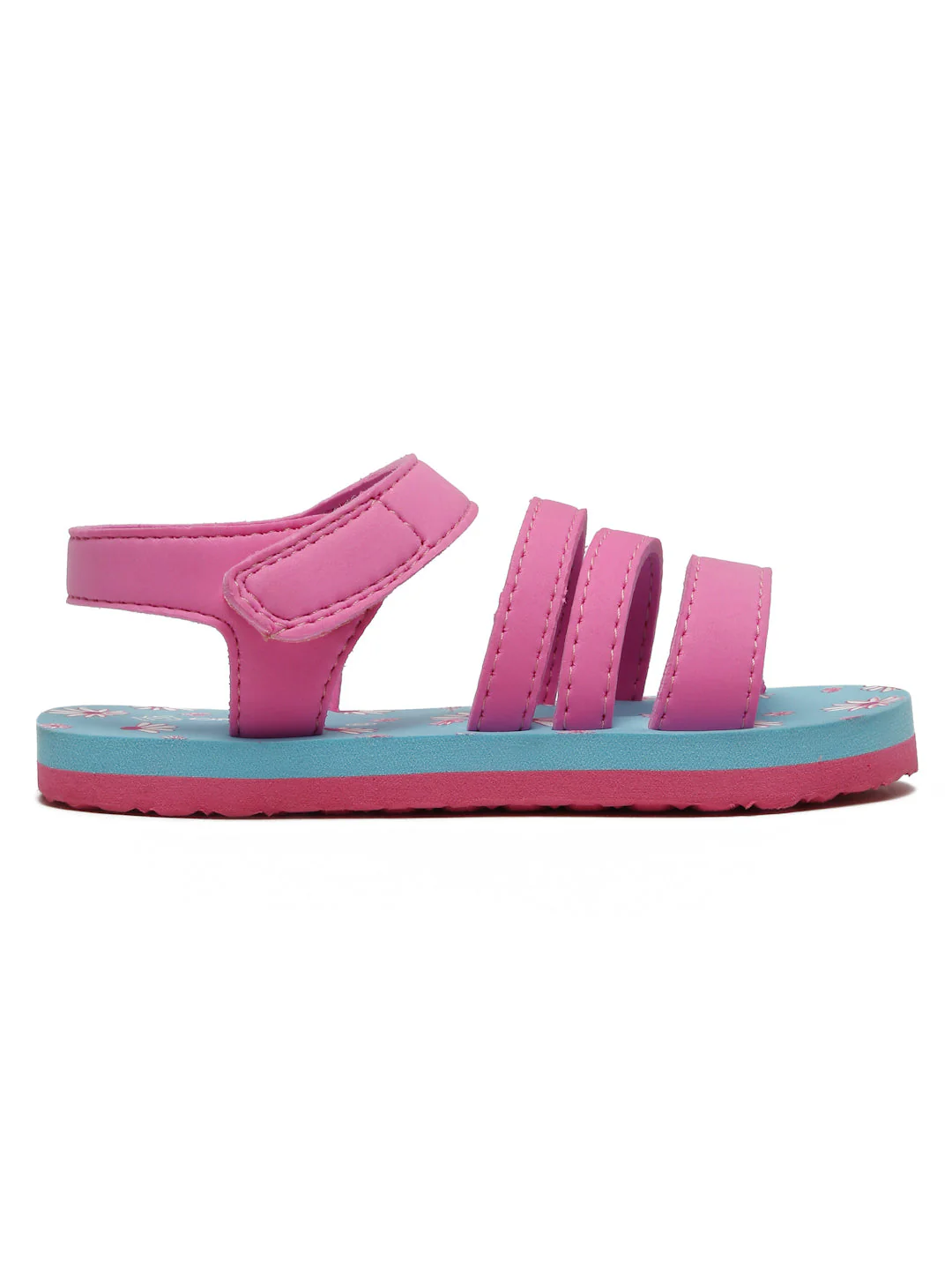 Premium Floral Sandals - Sky Blue & Pink (Girls) - Image 4