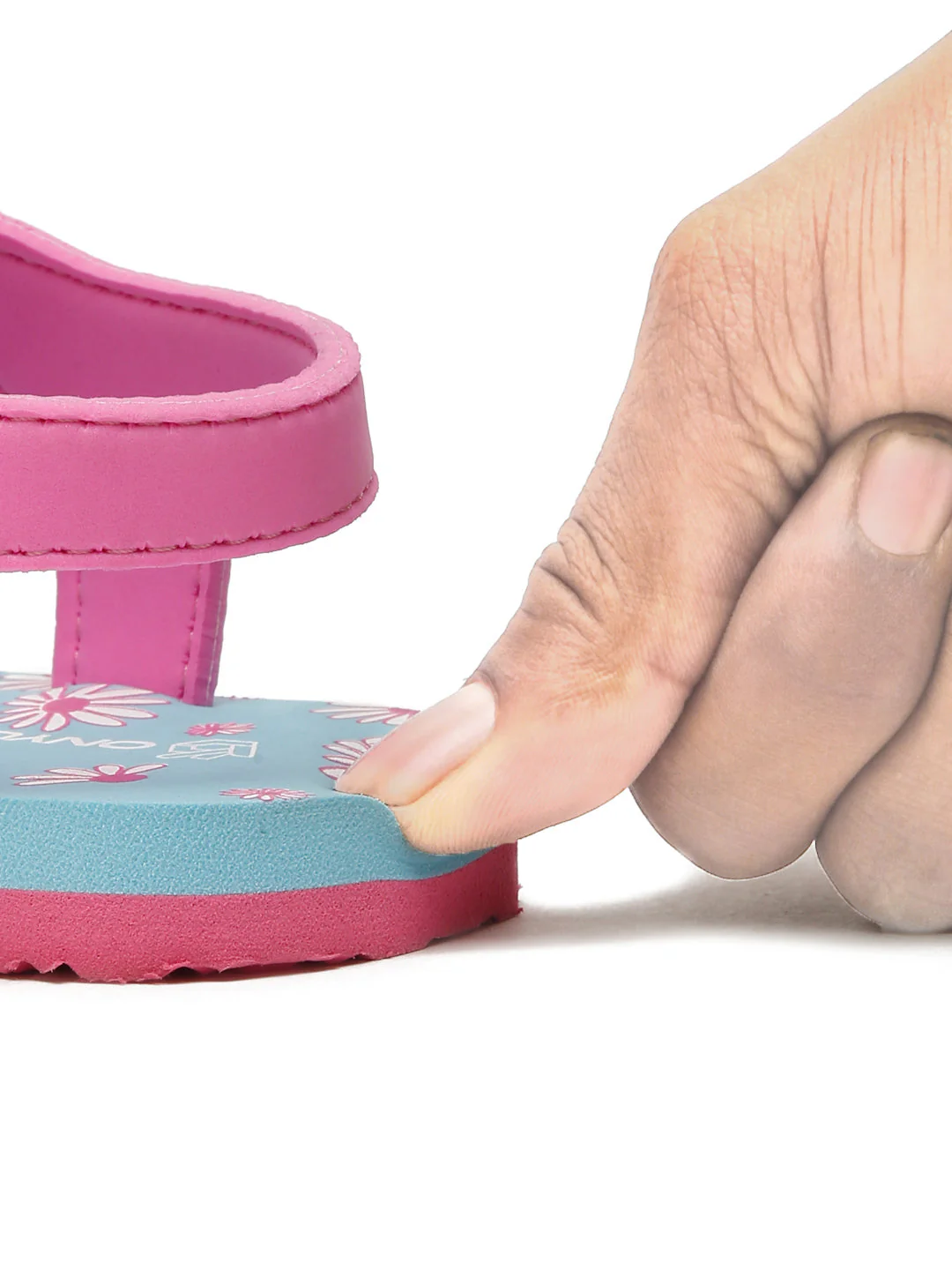 Premium Floral Sandals - Sky Blue & Pink (Girls) - Image 5